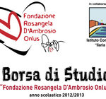 Locandina dell'evento di premiazione borsa di studio Fondazione R.D'ambrosio